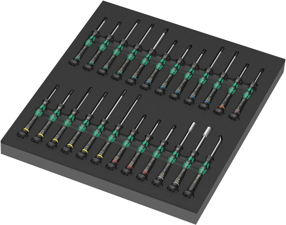 Wera 9715 Thermoformed Foam Screwdrivers Kraftform Micro Set 1, 24 Pieces