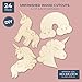 Bright Creations Unfinished Wood Cutouts for DIY Crafts (24 Pack), Rainbow Unicorn