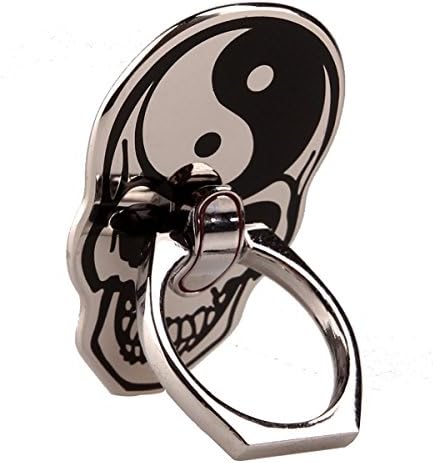 ABCTen Metal Phone Ring Holder 360 Degree Rotation Finger Ring Grip Stand for iPhone Tablet Kindle Kickstand (Skull)