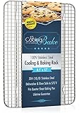 Stainless Steel Cooling Rack fits Quarter Sheet Baking Pan, Oven Safe Rust-Resistant, Heavy Duty (8.5" x 12")
