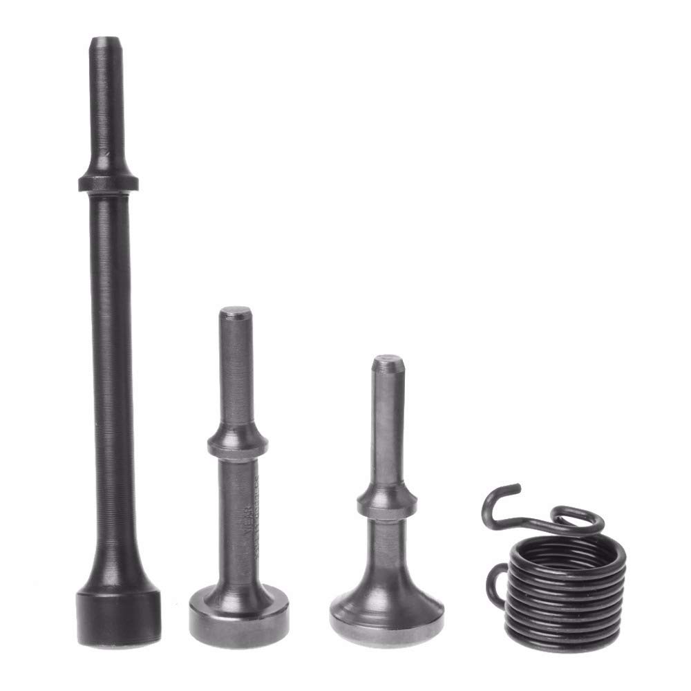 Floratek 4PCS Air Hammer Chisel Set Bits Smoothing Heavy Duty Air Hammer Accessories Pneumatic Chisel Bits Extended Length Tool with Spring