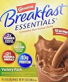 Carnation Breakfast Essentials Complete Nutritional Drink, Packets, Variety, (1 box/10 packs)