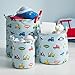 Dream Factory Trains and Trucks Tractor Storage Bin Organizer, Small: 9x10 in. Medium 12x13 in. Large 15x17 in, Multicolor 3 Count