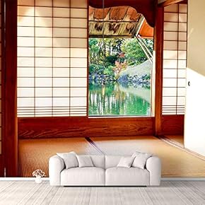 Wall Murals for Bedroom Japanese Style Grid Door View Large Removable Wallpaper Peel and Stick Wall Stickers - 66x96 inches