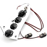Domofa Prewired Control Plate Loaded Control Board with Wiring Harness Active/Passive Switchable for Jazz Bass Guitar Replacement Parts