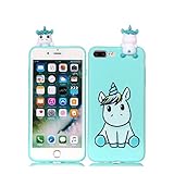 iPhone 7 Plus Case, iPhone 8 Plus Case, DAMONDY 3D Cartoon Animals Cute Pattern Soft Gel Silicone Slim Design Rubber Thin Protective Cover Phone Case for iPhone 7 Plus/iPhone 8 Plus-Cute Unicorn