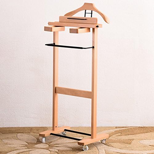 WSSF- Solid Wood Beech Coat & Hat Stand Floor-standing Bedroom Living Room Suit Hangers Moveable Multi-functional Hanging Clothes Scarves Rack,43.4 * 104.5cm Hangers