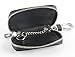 Black Key chain Bag Leather Ring Holder Case Car Auto Coin Universal Remote Smart Key cover Fob Alarm Security Zipper keychain Wallet Bag (Bmw)