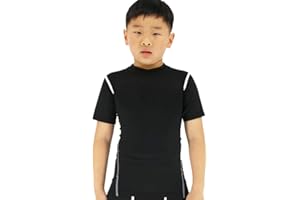 LANBAOSI Kids Boy's Compression Shirts Child's Quick Dry Sports Undershirts Short Sleeve Baselayer Tee Tops