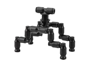 Bewinner Rainforest Pet Cooling Spray Nozzle, Detachable Nozzle Fogger Mist Sprinkler Adjustable Reptile Forest Super Fogger Mist System, Black