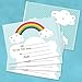 Canopy Street Rainbows And Hearts Kids Thank You Note Card Pack / 20 Vibrant Fill In Thank You Cards And White Envelopes / 4 5/8
