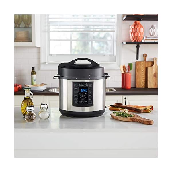 Crock-Pot-Express-Pressure-Cooker-CSC051-12-in-1-Programmable-Multi-Cooker-Slow-Cooker-Steamer-and-Saute-56-Litre-Stainless-Steel Crockpot Express Pressure Cooker | 12-in-1 Programmable Multi-Cooker | Slow Cooker | Food Steamer and Saute | 5.6 L…