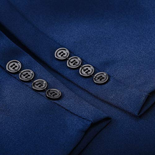 Realdo Mens 2 Pieces Suit,Mens Slim Fit One Button Business Wedding Banquet Blazer & Trousers Navy