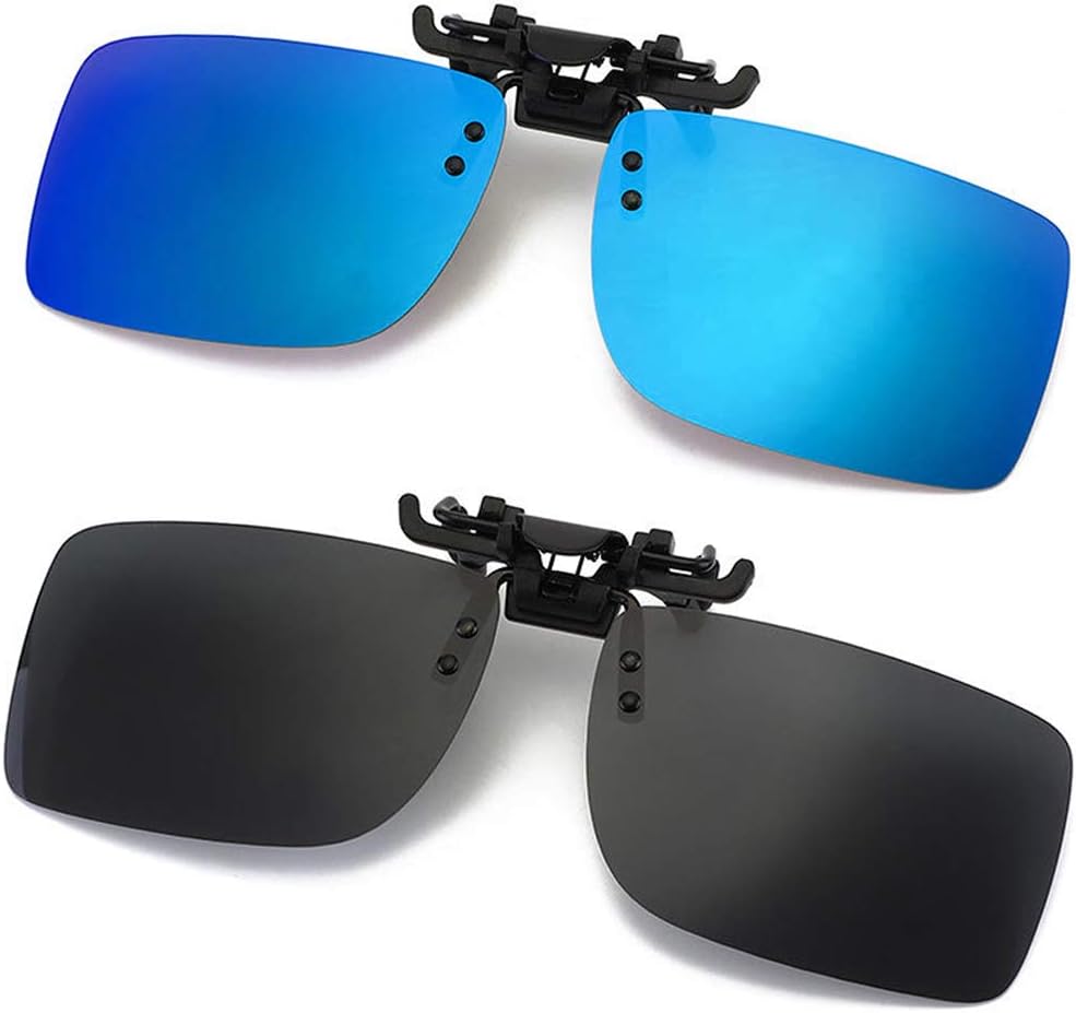 FRAZALAPolarized Flip Up Clip-on Sunglasses Anti-Glare UV 400 Lens Fishing Driving Sunglasses Over Prescription Glasses