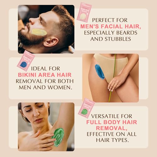 GIRLEARLE Premium Digital Waxing Kit for Women and Men, Wax Warmer Hair Removal at Home with Wax Beads & Silicone Pot, Target Different Types of Sensitive Skin Brazilian Bikini, Facial, Leg, Full body