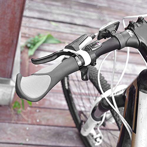 HikeGeek New Generation Bike Handlebar Grip Soft Gel Inserts Shock Resistance Ergonomics Comfort Design with G2 Screw Lock 1 Pair for Bicycle MTB XC FR Cyling (Ergonomics) - Thumbnail 6
