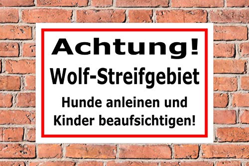 Melis-Folienwerkstatt Schild Wolf-Streifgebiet - 30x20cm - 3mm Hartschaum â 20 VAR S00359-095-B – Bild 3
