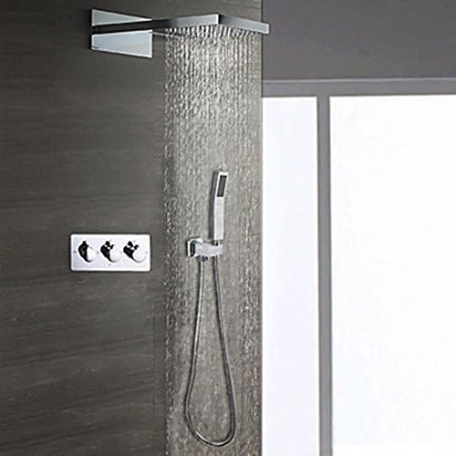 Rain And Waterfall Bathroom Shower Faucet Set / Wall Mounted Bath Shower Head / Hot And Cold Mixer Valve With Easy-Installation Embedded Box
