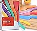 Utopia Kitchen 7 Piece Color-Coded Non-Stick Knife Set - 6 Knives plus Cutting Board