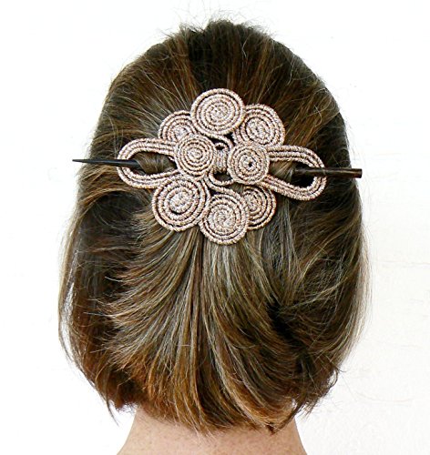Hair claw Large stick barrette Turquoise Long Hair fork Big Shawl pin Thick hair clip