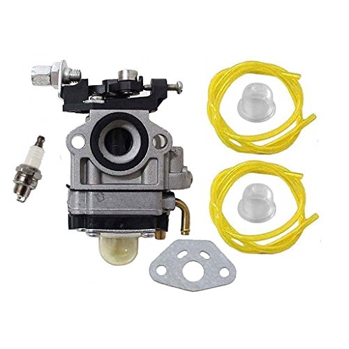 HURI Carburetor with Spark Plug Fuel Line for Jiffy Ice Auger 2 Cycle Engines 4082 Carb
