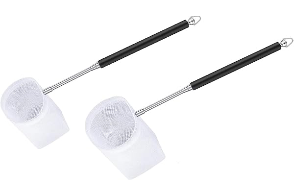 LinamHoz - 2pcs Aquarium Shrimp Net 2 Inch Tiny Fish Tank Net with Extendable, Skimming Net with Adjustable Handle for Aquari