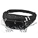 Men's Waterproof Black Fanny Pack Adjustable Buckle Hip Waist Pack 6 Zippers 5 Pockets Bum Waist Pouch For Running Hiking Cycling Outdoor Sports