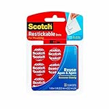 Scotch Restickable Tabs, 1 x 1 Inches, 18 Squares, 2-PACK