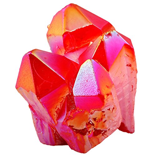 UPC 841819117950, rockcloud Healing Crystal Natural Titanium Coated Deep Red Rock Quartz Cluster Geode Druzy Home Decoration Gemstone Specimen