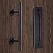 Orgerphy 12 Inch Black Barn Door Handle with Door Latch Set| Black 12 inch Round Heavy Duty Solid Steel Gate Pull Handle | for Barn Door Gates Garages Sheds