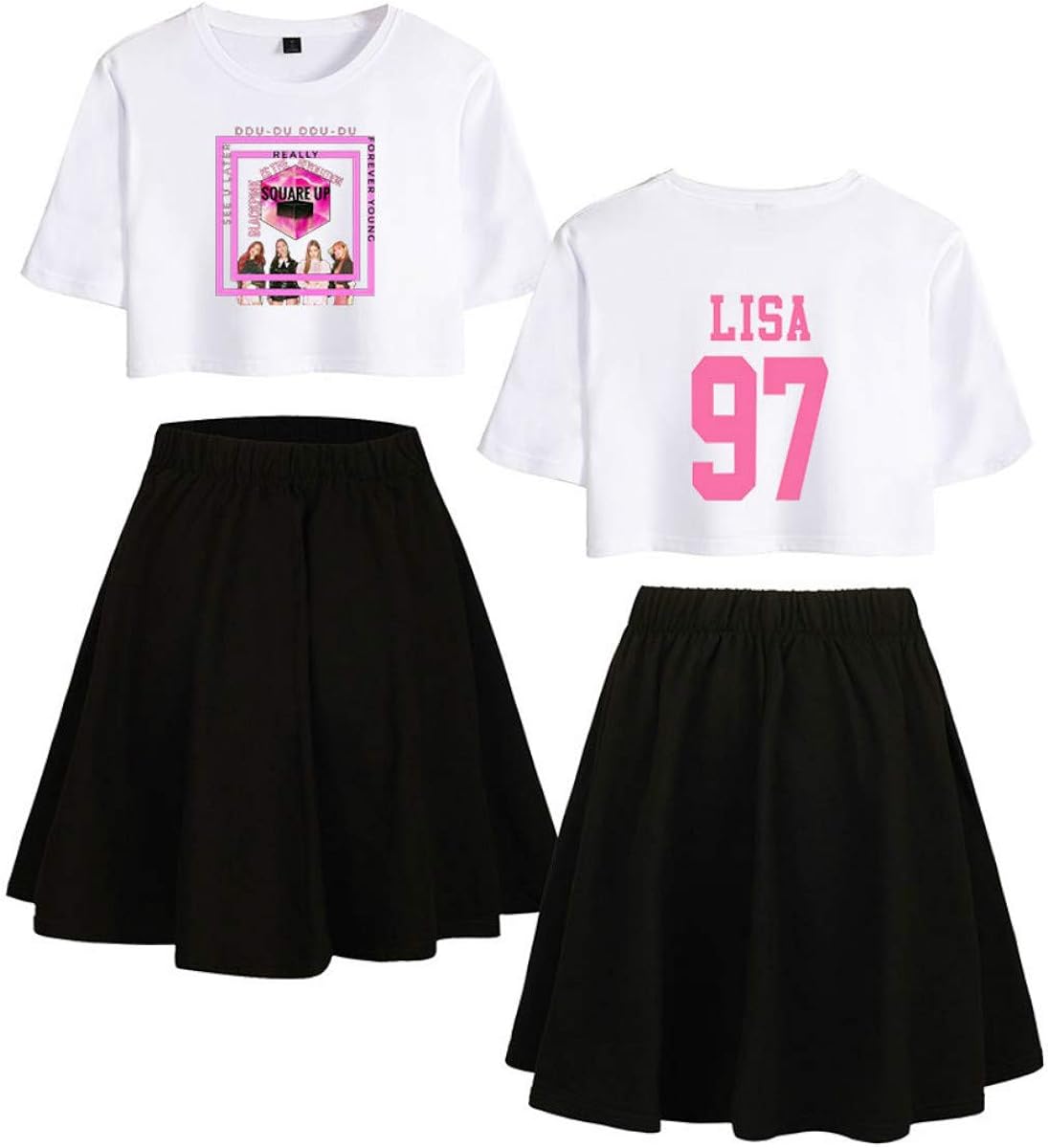 KPOP Blackpink Lisa Conjunto de Dos Piezas Casual Tops + Falda ...