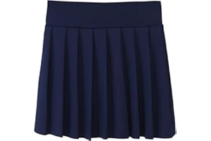 SPFAS Girls Pleated Tennis Skirt with Pockets Shorts Girl's Athletic Golf Skirt for Running School Cheerleading 4-15 Years