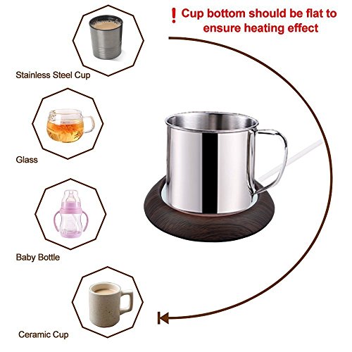 USB Coffee Mug Warmer for Office/Home Use (Dark wood)