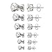 Gifts for her/women 6 pairs 3-8mm mixed sizes womens Surgical 316L stainless steel Cubic Zirconia stud earrings