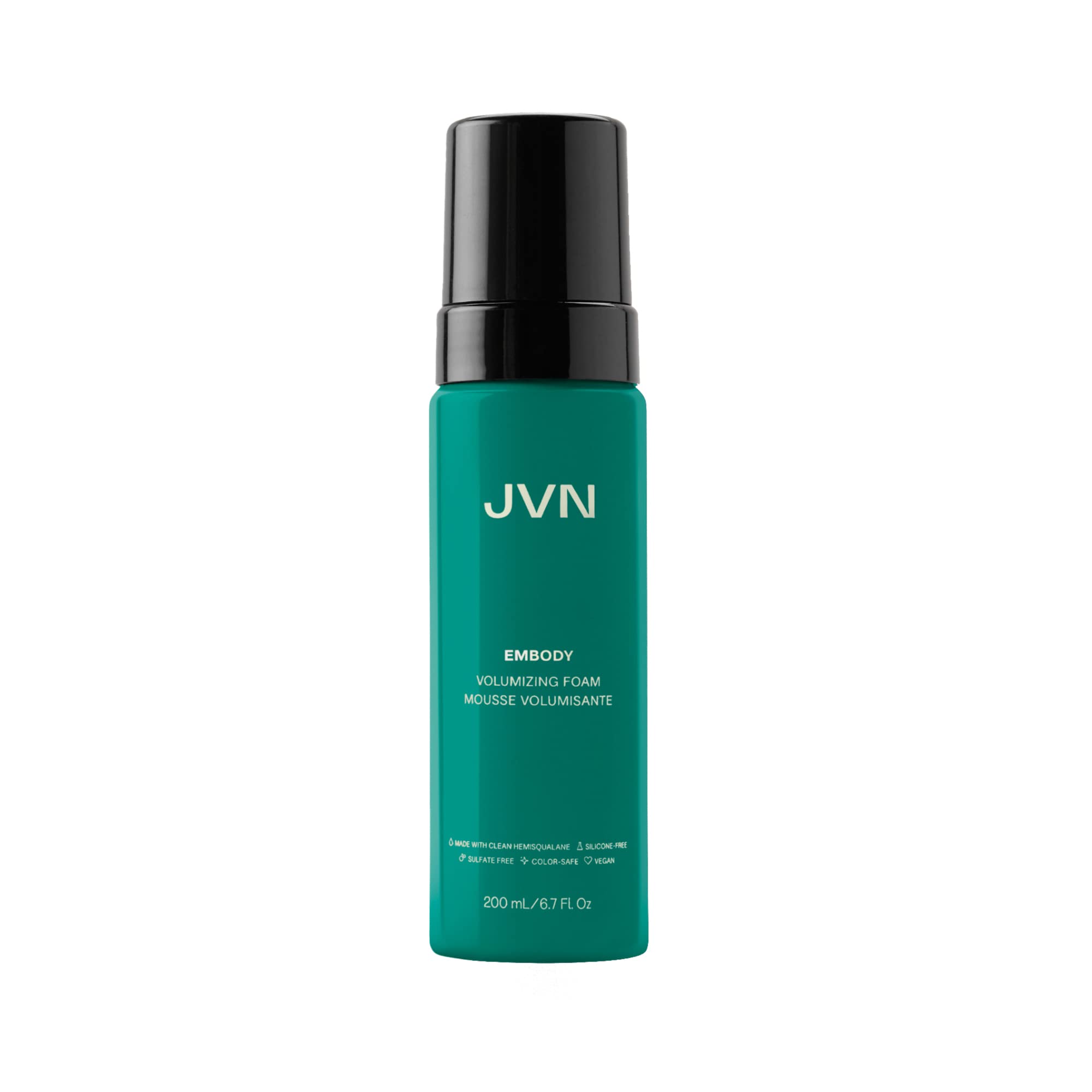 JVN Embody Volumizing Foam, Clean, Volume-Boosting Foam for All Hair Types, Color Safe, Sulfate-Free, 6.7 Fluid Ounces