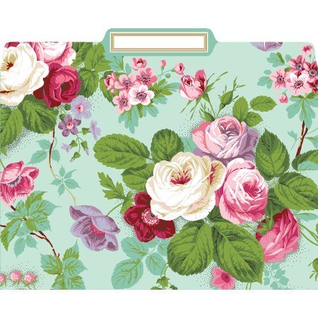 Anna griffin amelie floral file folders, box of 12