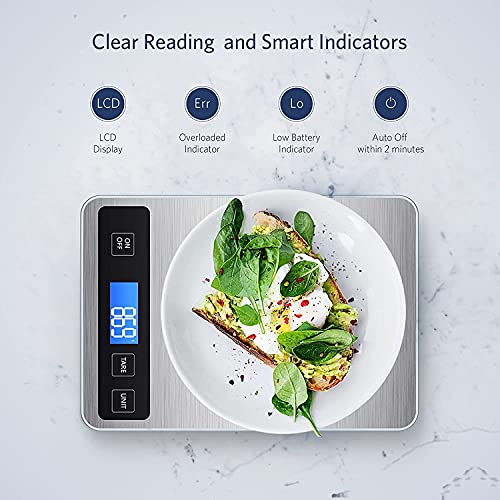 Homever Kitchen Scale, 33lb/15kg Food Scales Digital Weight Grams and