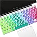 ProElife Ultra Thin Keyboard Cover Skin for Apple Wireless Keyboard with Bluetooth U.S Layout (Model: A1314, MC184LL/B) (Not Fit iMac Magic Keyboard), Soft-touch Silicone Keyboard Protector Rainbow