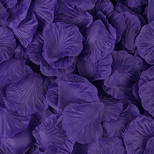 Sorive 3000 Pieces Dark Red Silk Rose Petals Artificial Flower Petals for Wedding Confetti Flower Girl Bridal Shower Hotel Home Party Valentine Day Flower Decoration (Purple Blue)