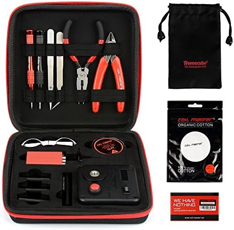 Coil Master DIY Kit V3 with Latest Coil Jig (V4) / 521 Tab Mini Ohm Reader / Tweezers / Organic Cotton 100% Authentic Tool Kit Portable Coil Winding Set