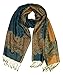 Peach Couture Women's Ravishing Reversible Jacquard Paisley Shawl Wrap Pashmina (Dark Teal)