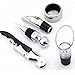 Wine Gift Set Includes Corkscrew Wine Bottle Opener Professional Stainless Steel Waiter Style Opener with Foil Cutter, Stopper, Drip Ring and Pourer Plus Bonus Wine Bottle Sock by Vite Dolce