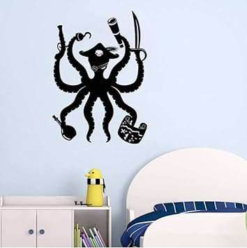 Amazon Com Whqhai Octopus Pirate Wall Art Stickers Children