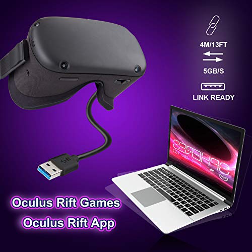 SARLAR VR Link Virtual Reality Headset Cable 13ft for Oculus Quest 2/ Quest/ Rift S and Gaming