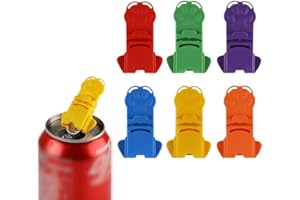 6PCS Soda Can Opener and Cover, 6 Colors 2-in-1 Drink Protector Caps & Dust Cover - Fits Most Sizes of Beverage Pull Tabs, Pr