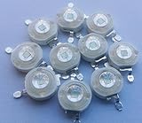 Led World 10 PCS 3W Blue Power LED Diode 455nm-460nm Plant Growth Light