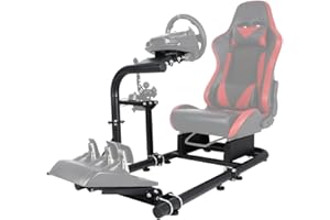 Supllueer Racing Simulator Cockpit Upright fit for Logitech,Thrustmaster,Fanatec, G25 G27 G923 T300RS, 50mm Single Arm Round 