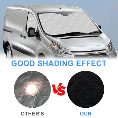Car Interior Sun Visor Compatible with Citroen Jumpy/Dispatch 2006-2016, 3 Pieces Internal Car Sun Visor Cover