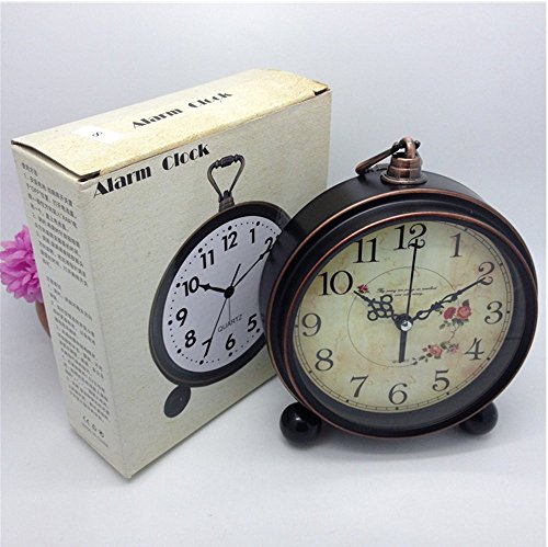 DODXIAOBEUL Vintage Feel 5.25"Desk & Shelf Clocks is Battery Operated-Quiet Country Style Digital Home Furnishings Decorated HD Glass Lens, Easy to Read,for School Office Home Bedside (Black) - Thumbnail 7