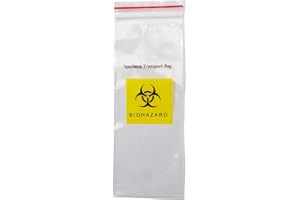 Seadasyoon 1000pcs 2x5.5in Biohazard Specimen Bags,Laboratory Sample Ziplock Top Bag with Biohazard Logo Printing